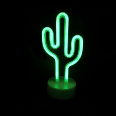 Neon Plastic Cactus 120 LED 3xAA Battery Green