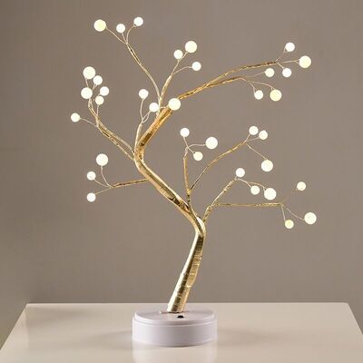 Tree with Ball Lights LED 3xAA Battery Warm White