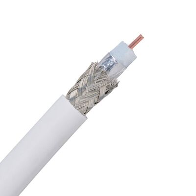 Coaxial TV Aerial Cable RF Fly Lead Digital Male to Male White RG6/96