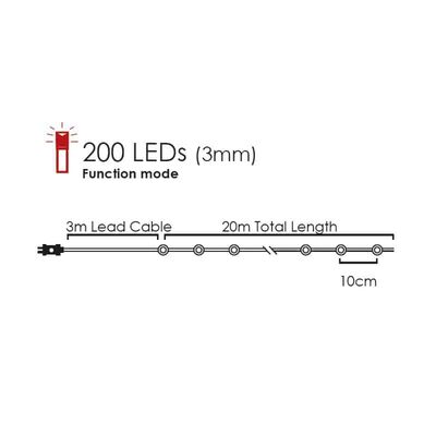 Copper Wire String Led Light 20m 200LED Wire Decorative Fairy Lights Warm White 8 Functions