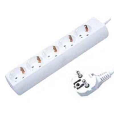 5 Outlet Multi Power Socket 3X1,5 1,5m White