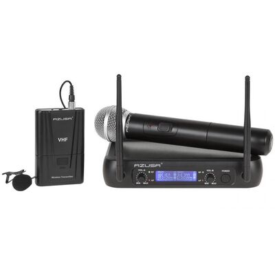 Wireless Handheld + Lavalier Microphone 2ch 170-270 MHz VHF AZUSA WR-358LD