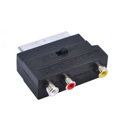 Converter SCART Plug To 3 RCA + In / Out Switch