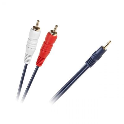 Audio Cable Mini Jack 3,5mm - 2 RCA Males 10m Blue 4mm