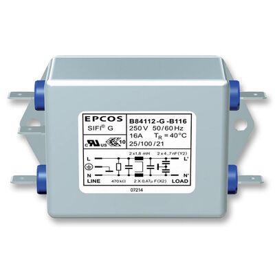 Power Line Filter B84112G0000B116 EPCOS / TDK 250V 16A 0.369mA