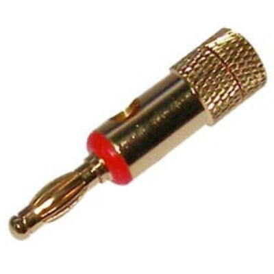 Male Red Metallic Gold Plated Banana Connector LZ532G