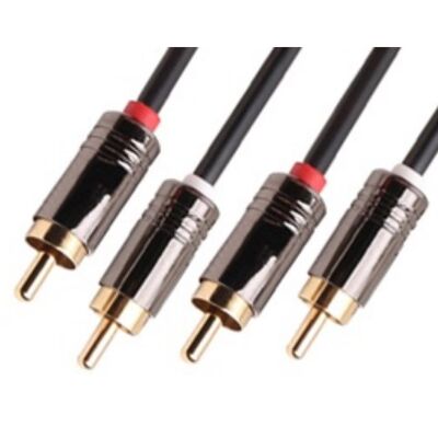 Audio Cable 2 RCA Males - 2 RCA Males High Quality BC OD4 R315 Golden Plated  24K 1.5m