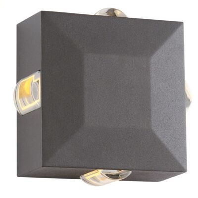 Square Wall Mounted Lamp LED Dark Grey 5W 3000K 15° IP54