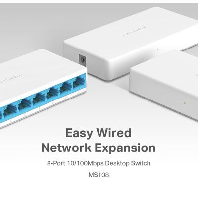 8 Port Ethernet Switch 10/100Mbps MS108 Λευκό