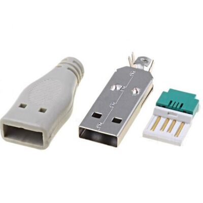 USB Connector Plug Type A for Cable + Protection IDC