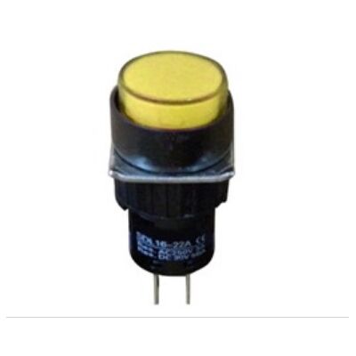 Indicator Lamp with Screw Mount Φ16 No cable +Led 24 VAC/DC Yellow