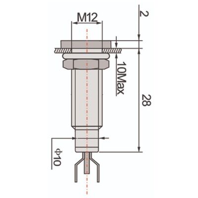 Indicator Lamp with Screw Mount Φ12  +Led 24 VAC/DC Blue