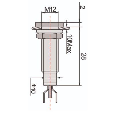 Indicator Lamp with Screw Mount Φ12  +Led 220 VAC/DC White