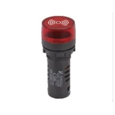 Indicator Lamp with Screw Mount Φ22 With BUZZER+Flash 12VAC/DC Red