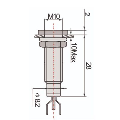 Indicator Lamp with Screw Mount Φ10  +Led 220 VAC/DC Green