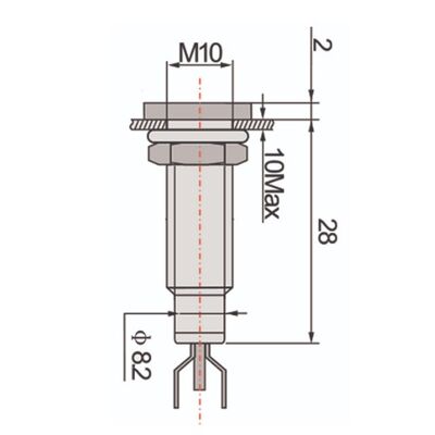 Indicator Lamp with Screw Mount Φ10  +Led 24 VAC/DC Blue
