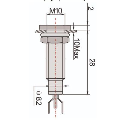 Indicator Lamp with Screw Mount Φ10  +Led 220 VAC/DC Blue