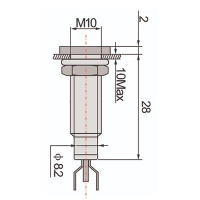 Indicator Lamp with Screw Mount Φ10  +Led 24 VAC/DC White