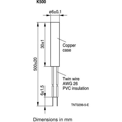 Sensor Temperature NTC 10kΩ -30÷100°C 6x30mm 60mW