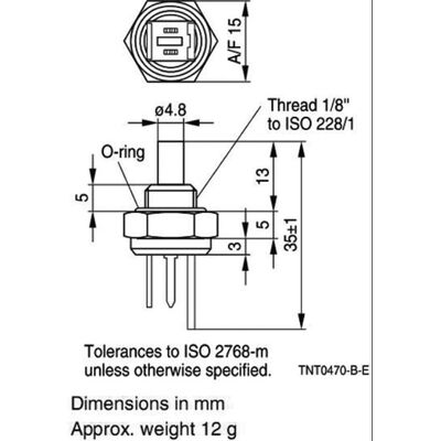 Sensor Temperature NTC 10kΩ -30÷110°C 15x35mm 375mW