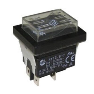 LARGE ROCKER SWITCH 4P WITHOUT LAMP ON-OFF 18(12)Α/250V WATERPROOF COVER HY12-9-7 KED
