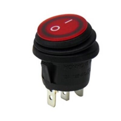 MINI ROCKER SWITCH 3P WITH LAMP ON-OFF 10A/250V IP65 RED WR5110 HNO