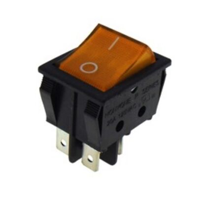 LARGE ROCKER SWITCH 4P WITH LAMP ON-OFF 22A/250V ORANGE R210 HNO