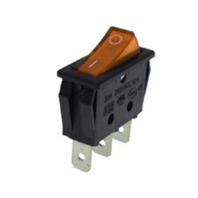 MEDIUM ROCKER SWITCH 3P WITH LAMP ON-OFF 22A/250V YELLOW R1110 HNO
