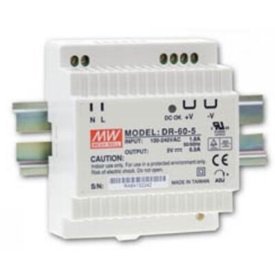 DIN RAIL POWER SUPPLY 60W/24V/2.5A DR-60-24 MEAN WELL