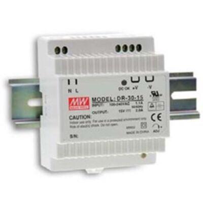 DIN RAIL POWER SUPPLY 36W/24V/1.5A DR-30-24 MEAN WELL