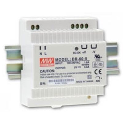 DIN RAIL POWER SUPPLY 54W/12V/4.5A DR-60-12 MEAN WELL