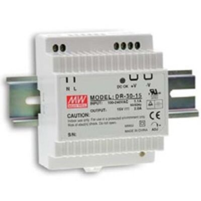 DIN RAIL POWER SUPPLY 30W/15V/2A DR-30-15 MEAN WELL
