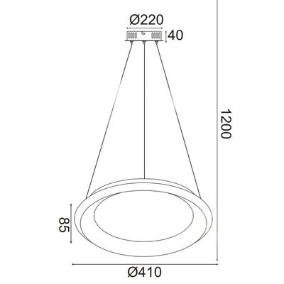 Φωτιστικό Κρεμαστό Οροφής LED Λευκό Ματ 34W 3000K 13800-071 Επιλογή Dimmer