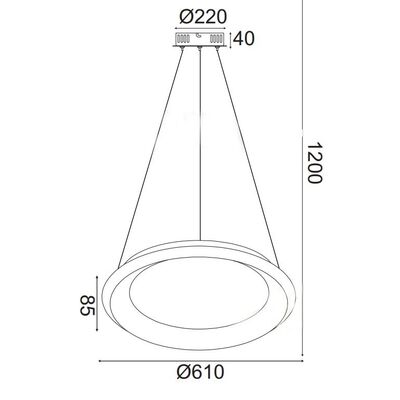 Φωτιστικό Κρεμαστό Οροφής LED Λευκό Ματ 48W 3000K 13800-075 Επιλογή Dimmer
