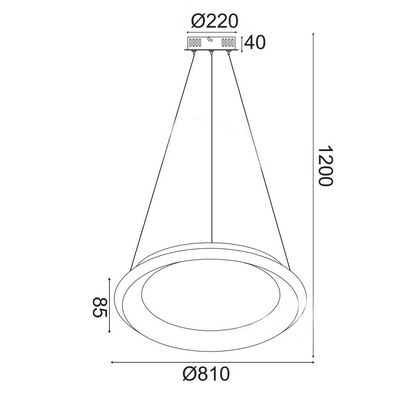 Φωτιστικό Κρεμαστό Οροφής LED Μαύρο Ματ 100W 3000K 13800-080 Επιλογή Dimmer