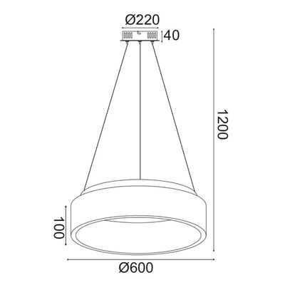 Φωτιστικό Κρεμαστό Οροφής LED Μαύρο Ματ 48W 3000K 13800-061 Επιλογή Dimmer