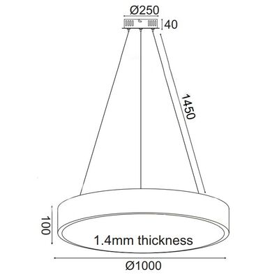 Φωτιστικό Κρεμαστό Οροφής LED Λευκό Ματ 100W 3000K 13800-095
