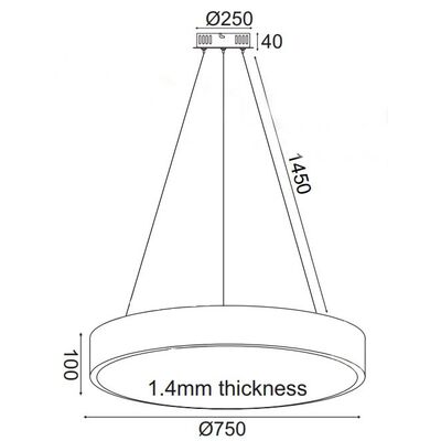 Φωτιστικό Κρεμαστό Οροφής LED Μαύρο Ματ 60W 3000K 13800-092