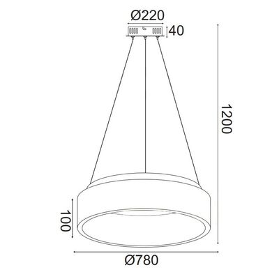 Φωτιστικό Κρεμαστό Οροφής LED Μαύρο Ματ 80W 3000K 13800-067 Επιλογή Dimmer