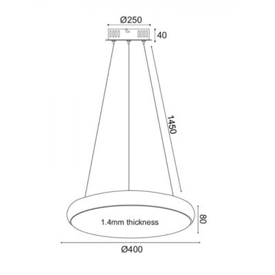 Φωτιστικό Κρεμαστό Οροφής LED Μαύρο Ματ 32W 3000K 13800-100