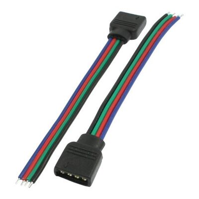 Connector 4 επαφών Line Θηλυκό με καλώδιο 15cm RGB