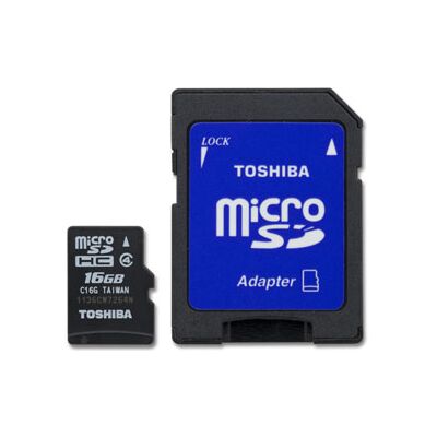 Micro-SD Memory Card 16GB TOSHIBA with Adapter