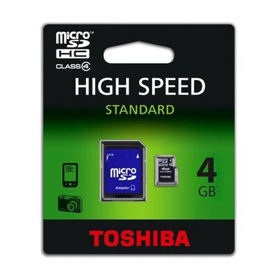 Micro-SD Memory Card 4GB TOSHIBA with Adapter
