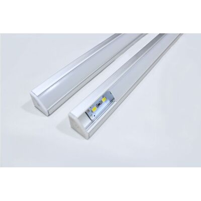 Aluminum Profile Corner 1m with frosted plastic cover