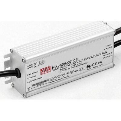 Led Power Supply 70W/50-100VDC/700mA IP67 DIMMABLE HLG-60H-C700B Mean Well