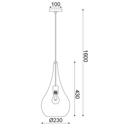 Φωτιστικό Κρεμαστό Οροφής Γυαλιστό νίκελ 1 x E27  13800-330