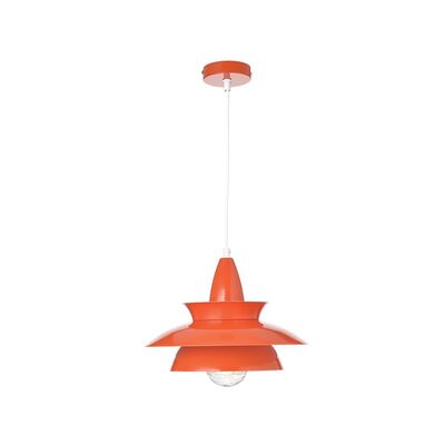 Φωτιστικό Κρεμαστό Οροφής Γυαλιστό Σκούρο Πορτοκαλί + Λευκό  1 x E27 13800-349