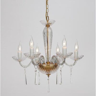 Lighting Fixture  Polished gold + Clear + Gold  6 x E14 13800-365