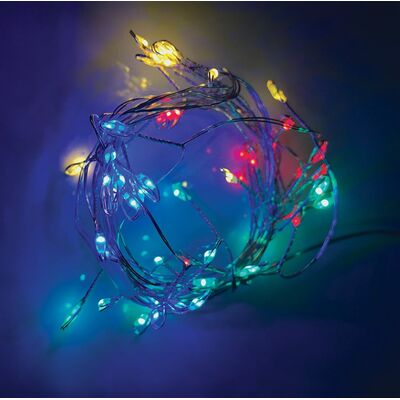 Christmas Cluster Led String Lights With Copper Wire RGB - Yellow 50L 2.5m Steady mode 934-092