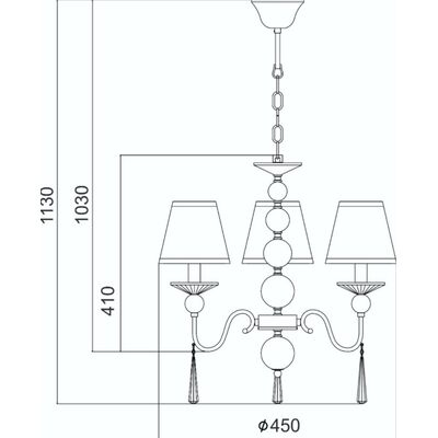Φωτιστικό Κρεμαστό Οροφής Χρώμιο + Aσημί περλέ + Διάφανο 3 x E14 13800-425